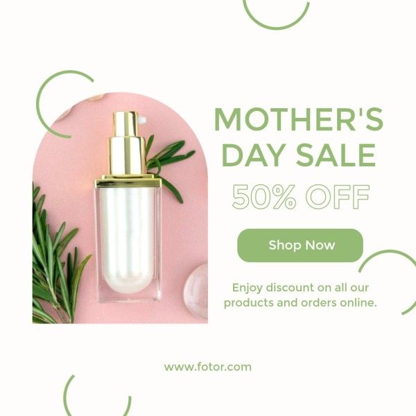 mothers day, mother day, promotion, Ivory White Modern Mother's Day Sale Instagram Post Template