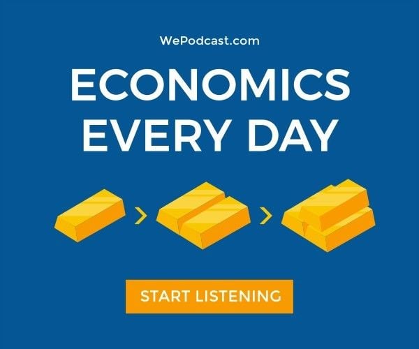 business, finance, online, Blue Economics Podcast Banner Ads Medium Rectangle Template
