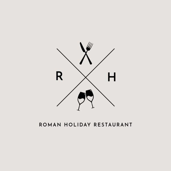 food, restaurant, catering, Grey And Black Minimalist Cuisine Logo Template