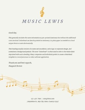 greeting, musical note, note, Music Letterhead Template