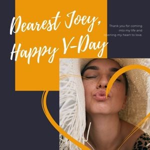 love, kiss, girl, Valentine's Day Yellow Collage Photo Collage (Square) Template