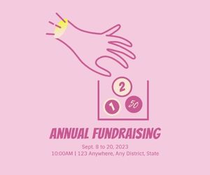 recycle, ngo, non-profit, Annual Fundraising With Pink  Facebook Post Template