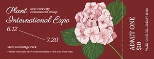 plant international expo, flower, floral, Red Blossom Plant Exhibition Ticket Template