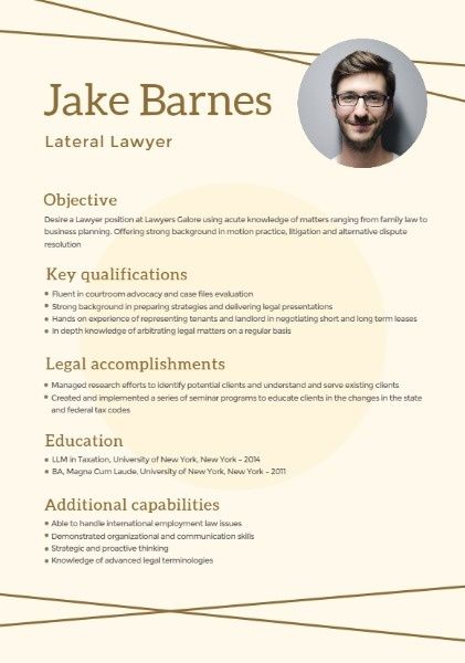 company, business, cv, Lateral Lawyer Simple Resume Template