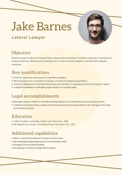 Lateral Lawyer Simple Resume Resume