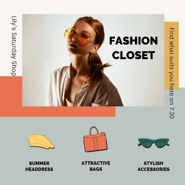 beauty, clothes, shop, Grey Fashion Store Sale Instagram Post Template