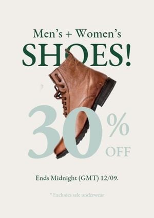 shoes, shop, shopping, Simple Spring Boots Sale Flyer Template