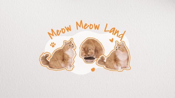 pet, animal, cutout, Beige Simple Cute Cats Desktop Wallpaper Template