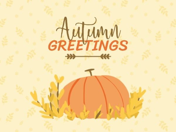 fall, season, pumpkin, Autumn Greetings Card Template
