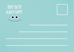 make me, smile, life, Smiling Cartoon Face Postcard Template