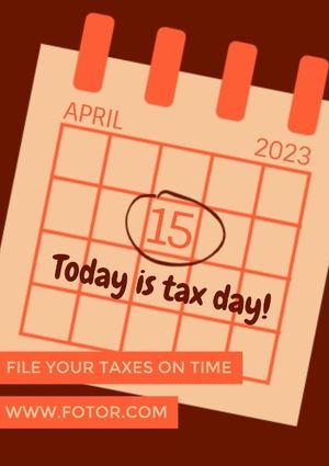 calendar, time, date, Tax Day Poster Template