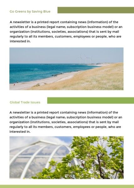 changing times, environment protection, clean energy, Green Changing Time Newsletter Template