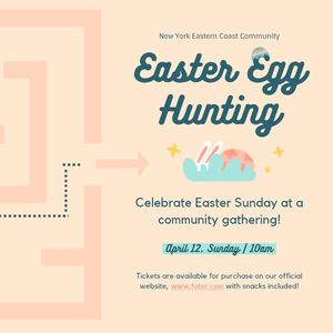 egg, life, holiday, Easter Buffet Brunch Invitation Instagram Post (Square) Template