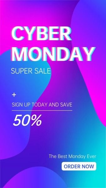 online shopping, ecommerce, digital product, Gradient Cyber Monday Shopping Pormotion Instagram Story Template