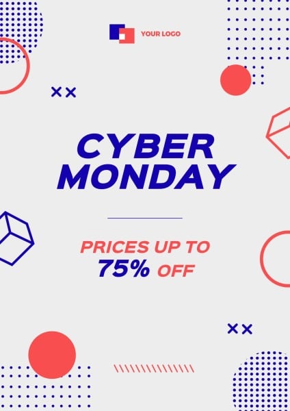 White Cyber Monday Sale 英文海报