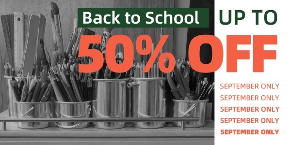 Back To School Stationery Discount Sale Twitter Post