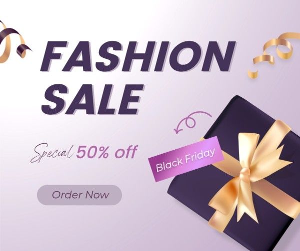 Purple Fashion Sale Order Now Facebook Post