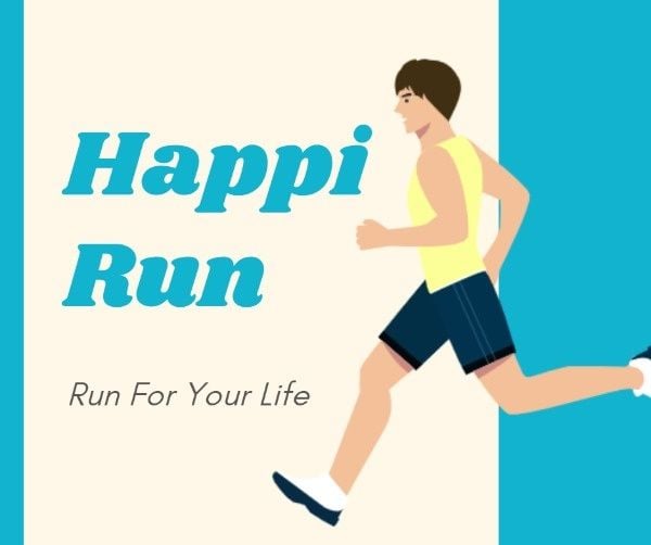 sport, marathon, long-distance race, Fast Run For Your Life  Facebook Post Template