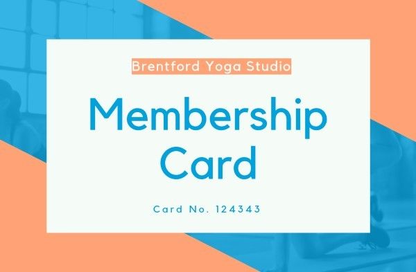 sport, idcard, business, Simple Blue And Orange Yoga Membership ID Card Template
