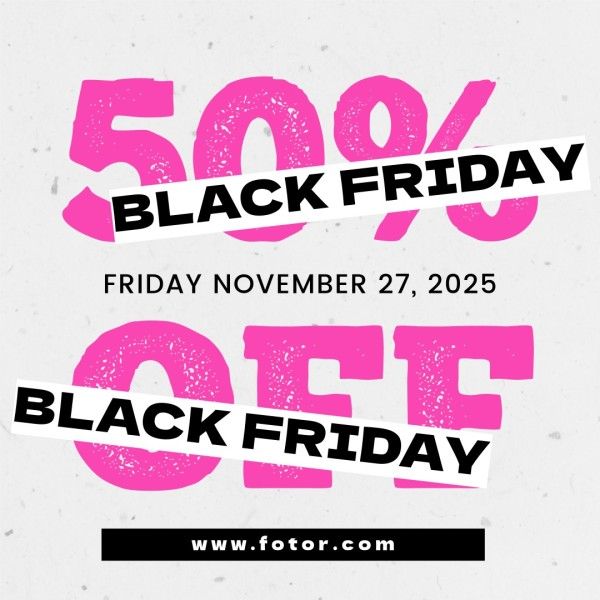 Pink Black Friday Sale Promotion Discount Instagram Post Template and