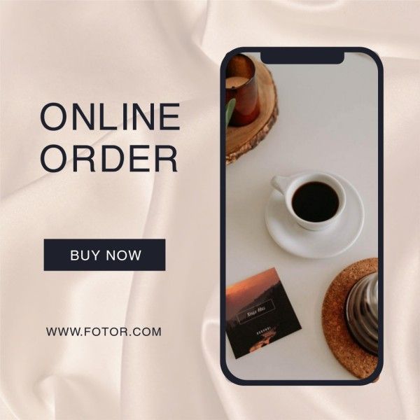 cafe, relax, relax time, White Coffee Time Online Order Instagram Post Template
