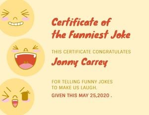 Humorous Certificate