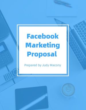 蓝色简单 Facebook 营销建议 提案项目