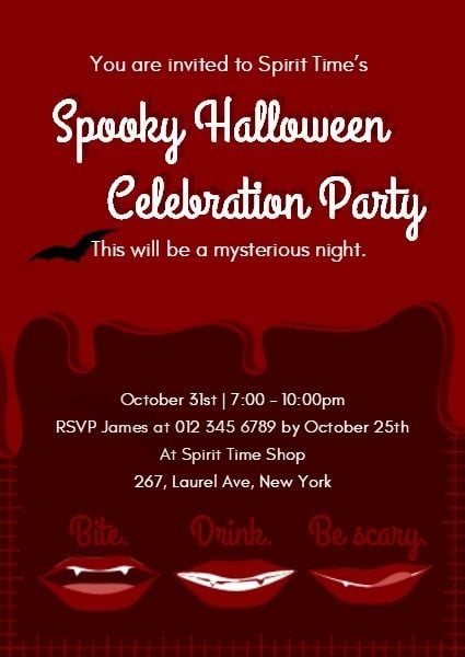 vacation, entertainment, happy halloween, Spooky Halloween Celebration Party Invitation Template