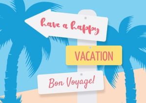 bon voyage, post card, social media, Have A Happy Vacation Postcard Template
