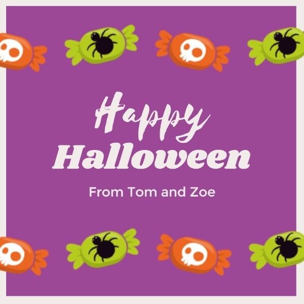 Purple Happy Halloween Instagram Post