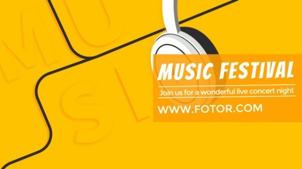 rock music, headset, simple, Music Festival  Youtube Channel Art Template