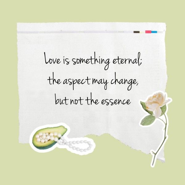 緑のイラストバレンタインデーの愛の引用 Instagram投稿