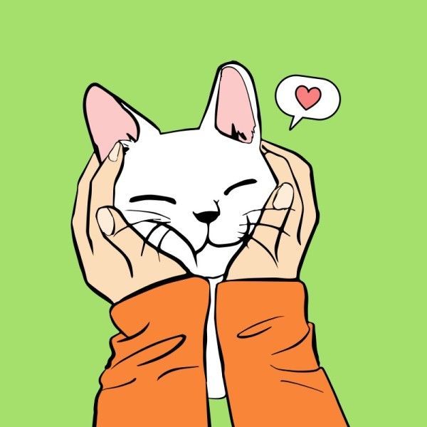anime, hand, animal, Grass Green Cute Cat Discord Profile Picture Avatar Template