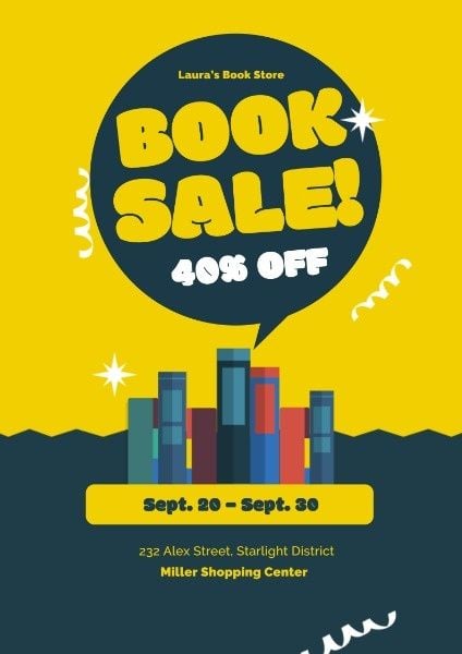 Book Store Back To School Sale Poster