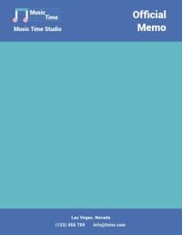 note, blank, simple, Blue Music Time Studio Memo Template