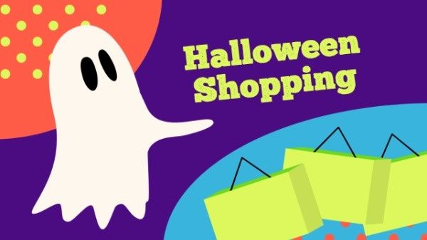 holiday, festival, celebration, Cartoon Halloween Shopping Youtube Thumbnail Template