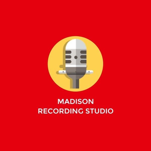 赤と黄色のレコーディングスタジオ ロゴ