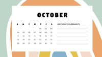 Cute October Desk Calendar Calendar