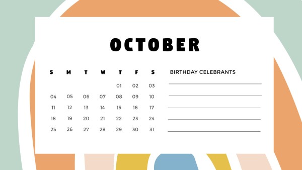 Cute October Desk Calendar Calendar