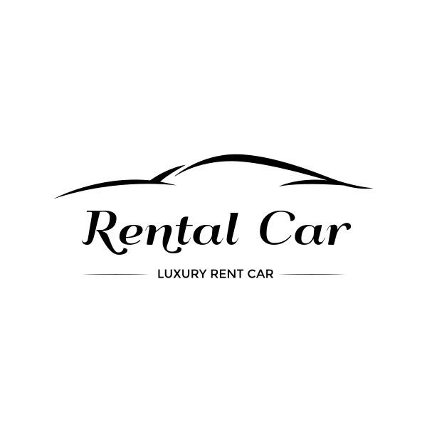 car logo, rental car, modern, Black And White Simple Rent Car Services Logo Template