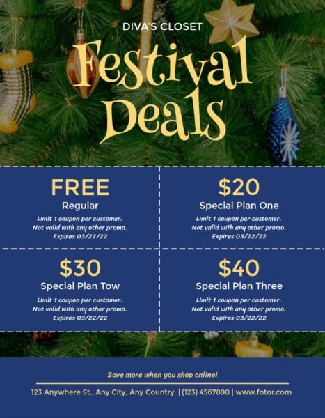 Blue Christmas Festival Sale Coupon