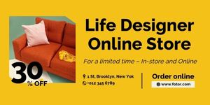 house, home, discount, Furniture Online Sale Ads Twitter Post Template