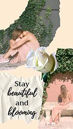 stay, beautiful, blooming, Paper Cut Life Collage Template