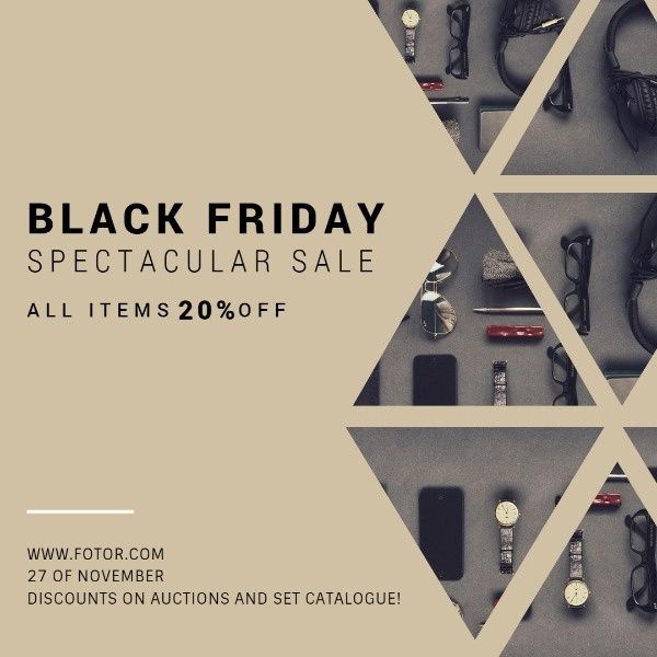promotions, sales, discount, Accessories Black Friday Instagram Post Template
