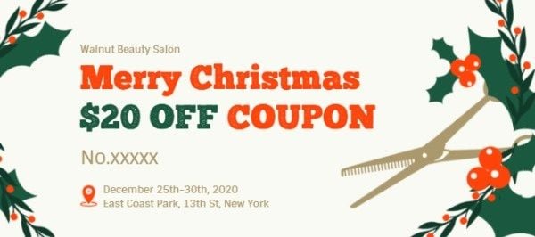 merry christmas, holiday, festival, Christmas Hair Salon Discount  Gift Certificate Template