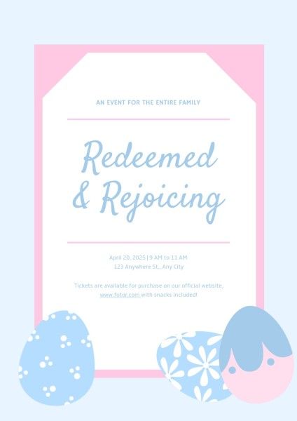 egg hunting, event, activity, Pink And Blue Easter Poster Template