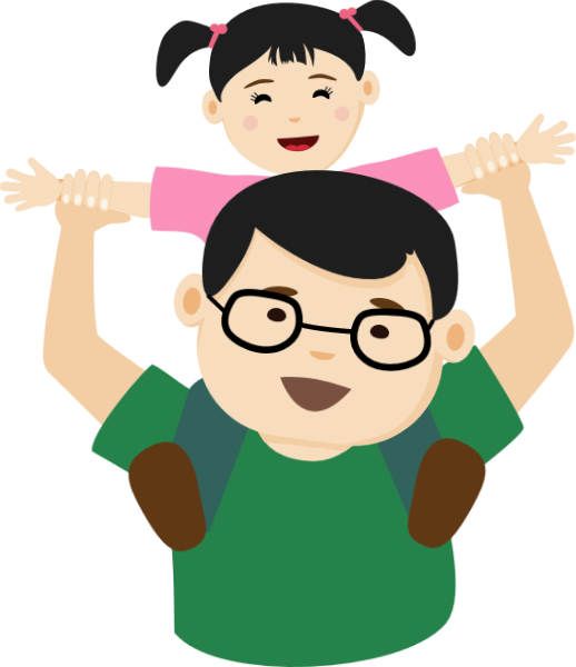 Free Online Father And Daughter Man Vector For Design_sticker D08826