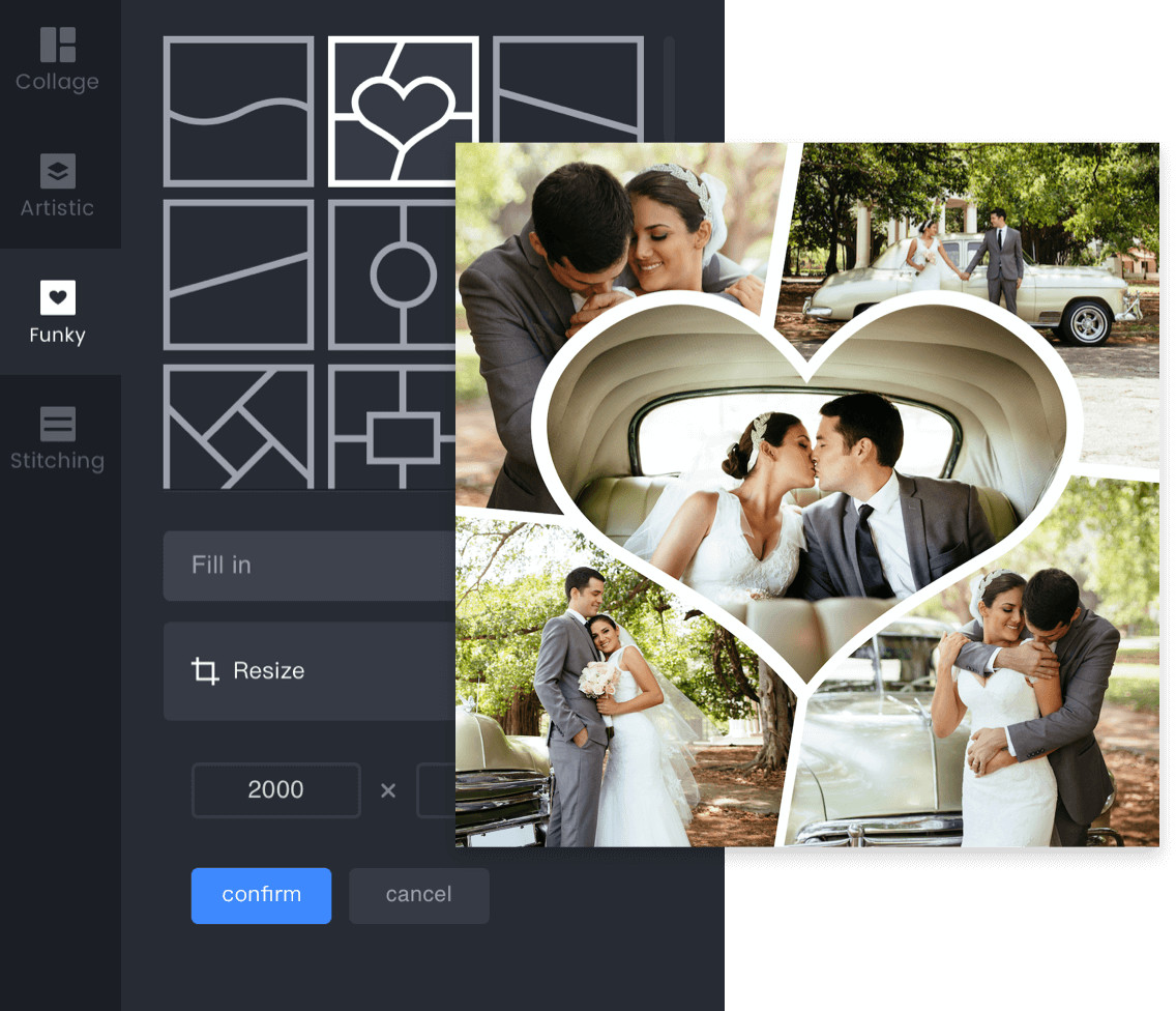 Fotor funky photo collage template